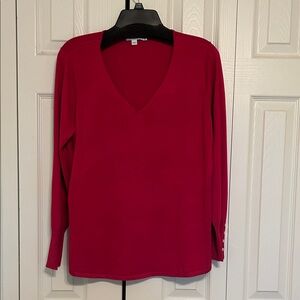 Chico’s V-Neck Pink Long Sleeve Sweater- Sz 2 / 12-14
